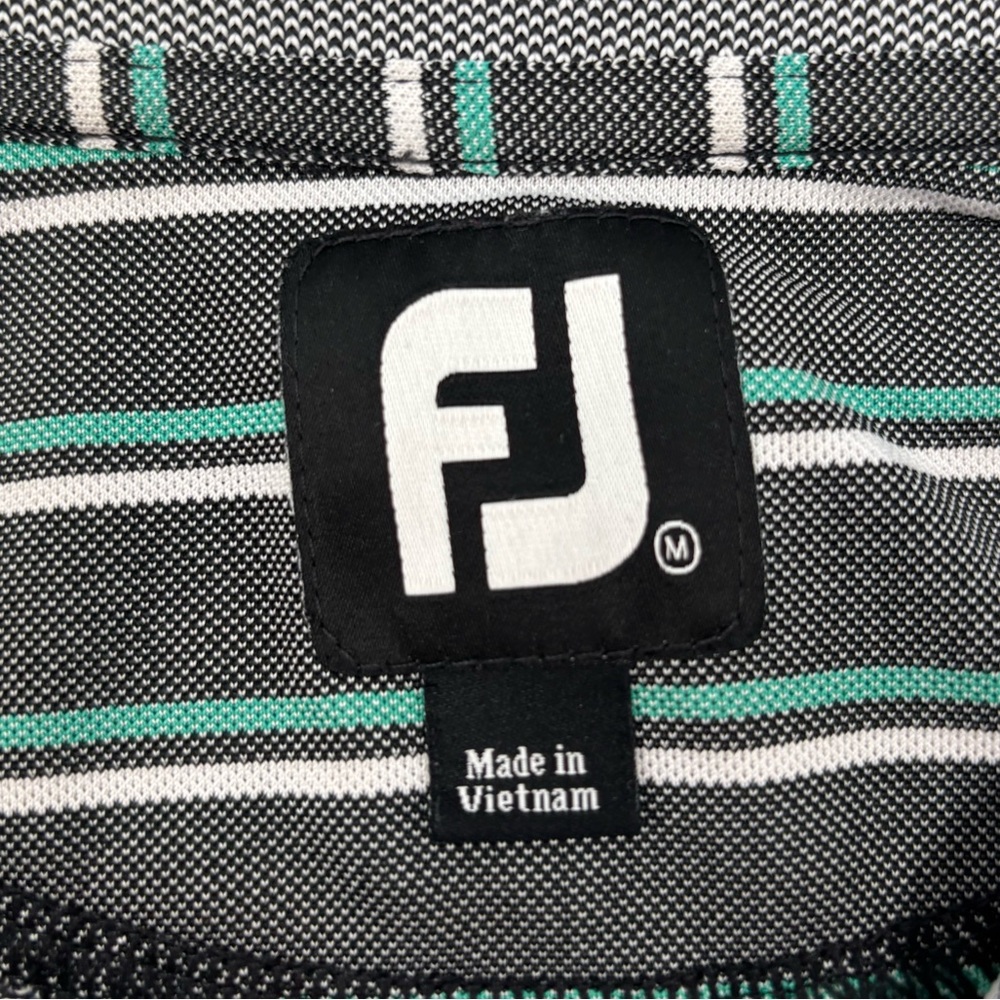 Footjoy‎ Men’s Blue/Gray Striped Medium Short Sleeve Polo - Picture 2 of 5